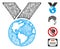 World Medal Web Vector Mesh Illustration