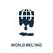World Melting icon. Simple element from global warming collection. Creative World Melting icon for web design, templates,