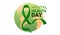 world mental health day awareness month banner with green ribbon horizontal