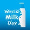 World milk day greeting card or banner design