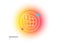 World money line icon. Global markets sign. Gradient blur button. Vector