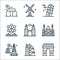 World monument line icons. linear set. quality vector line set such as arc de triomphe, pura, mosque, twin tower, pisa tower,