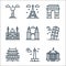 World monument line icons. linear set. quality vector line set such as white house, monas, forbidden city, pisa tower, twin tower