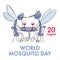 World Mosquito Day. Cheerful poster