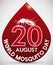 World Mosquito Day Design with Blood Drop Shape and Mosquito, Vector Illustration