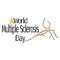 World Multiple Sclerosis Day, schematic representation of the affected neuron, idea for banner or poster