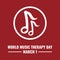 World Music Therapy Day on March 1 every year is a day for people around the world to celebrate the healing power of music. Vector