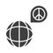 World navigation pointer peace sign, human rights day, silhouette icon design