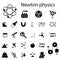 World Newtons day icons set. Outline set of world Newtons day vector icons for web