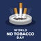 world no tobacco day illustration with turn off the cigarette on ashtray