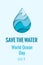 World Ocean Day - vector waterdrop banner