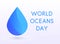 World Oceans Day design template. Ocean health protect graphic symbol. Nature care logo. Environment planet Isolated