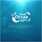 World oceans day design with underwater ocean, dolphin, whale and turtle. World oceans day event