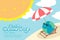 World Ozone Day 16 September horizon Banner set, Global warming concept smile earth with sunglasses, umbrella, chair, beach, sun,