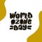 World Ozone Day - hand drawn lettering. postcard