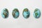 The World painted on eggs showing rotation cycle of the Planet E