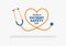 World patient safety day background with stethoscope on september 17