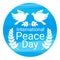 World Peace Day Poster White Dove Bird Couple Symbol