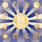World Peace, Many Faiths and Religions, Gold Ray Background