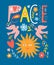 World peace poster. Lettering, dove of peace , flowers, sun, symbols of peace