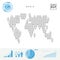 World People Icon Map. Stylized Vector Silhouette of the World. Population Growth and Aging Infographic Elements