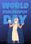 World Philosophy Day banner or poster design flat vector illustration.