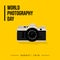 World Photography Day vector illustration with Mirrorless Camera