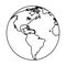 World planet earth geography line style icon