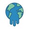 World planet earth melting icon