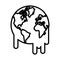 World planet earth melting icon