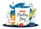 World Poetry Day on March 21 Illustration with a Quill, Paper or Typewriter for Web Banner or Landing Page in Cartoon Hand Drawn