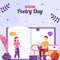 World Poetry Day Social Media Illustration with Paper and Quill Flat Cartoon Hand Drawn Templates