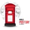 World Post Day Banner With Postbox