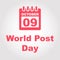 World post day with calendar icon - vector illustration