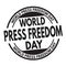 World press freedom day sign or stamp