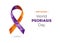 World Psoriasis Day purple and orange ribbon