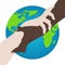 World Racial Equality. Unity, Alliance, Team, Partner Concept. Holding Hands Showing Unity. Relationship Icon. Vector illustration