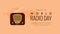 world radio day banner with vintage radio device