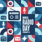 World Radio Day. February 13. Holiday concept. Template for background, banner, card, poster with text inscription