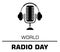 World radio day logo concept on the white background