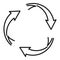 World recycling icon, outline style