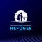 World Refugee Day , Sunset Refugee Walk Silhouette Logo Design Illustration