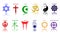 World religion symbols colored signs of major religious groups and religions.