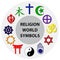 World religion symbols colored signs of major religious groups and religions.