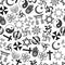 World religions symbols vector icons gray seamless pattern eps10