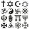 World religions symbols vector set of icons eps10