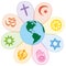 World Religions United Peace Flower Symbol