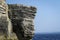 World-renowned white rock cliff overlooking the Bonifacio port of Corsica