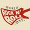 World Rock N Roll Day letter hand drawn
