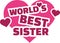 World`s best sister with hearts